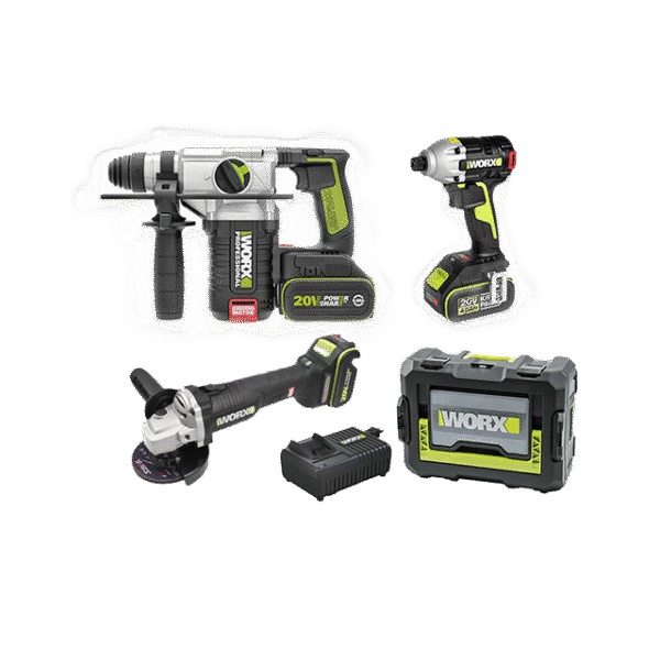 【威克斯 Worx】WU939-2.1｜20V 無刷鋰電衝擊起子機 + 砂輪機 / 電鑽三機組合